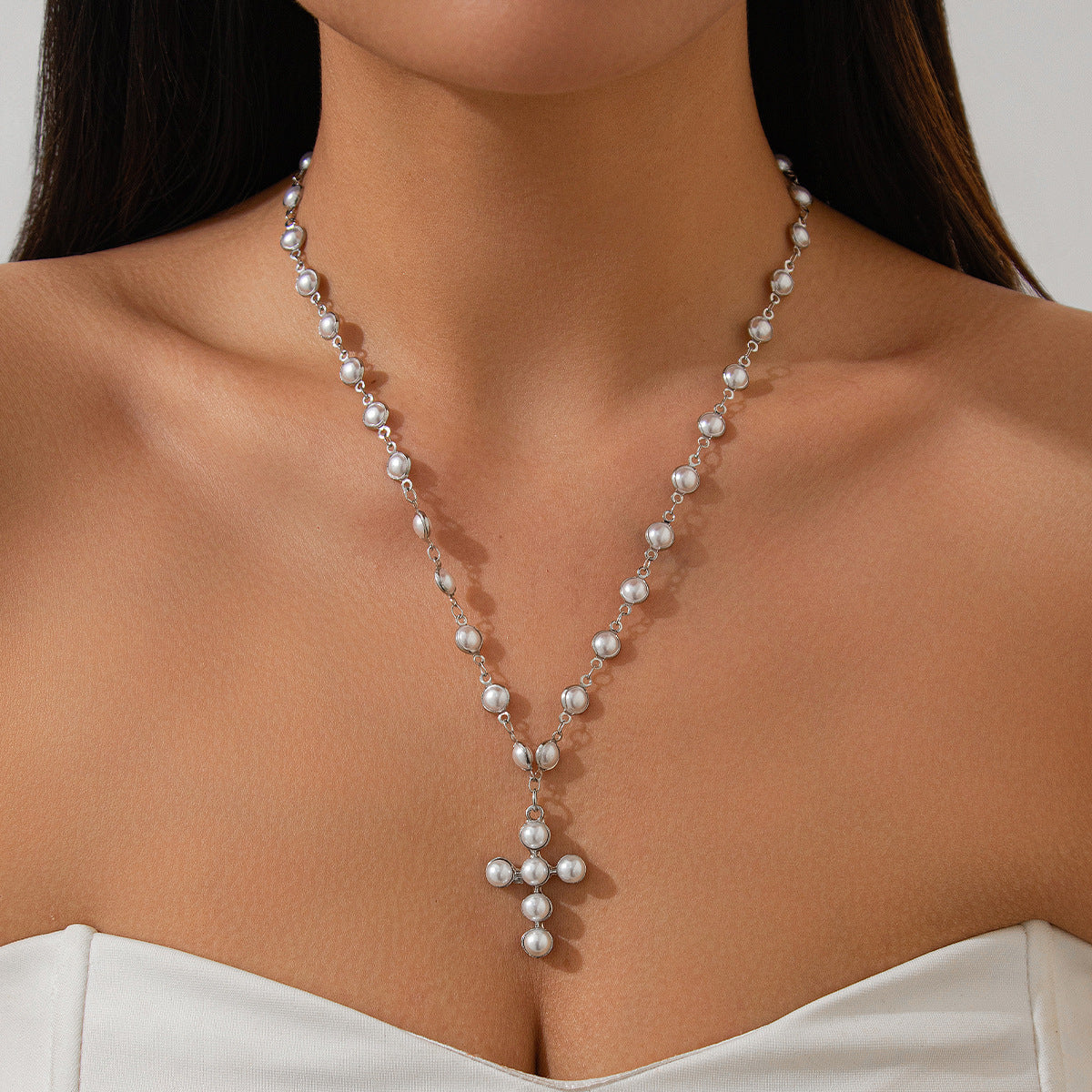 fashionable and imitation pearl bead collarbone chain