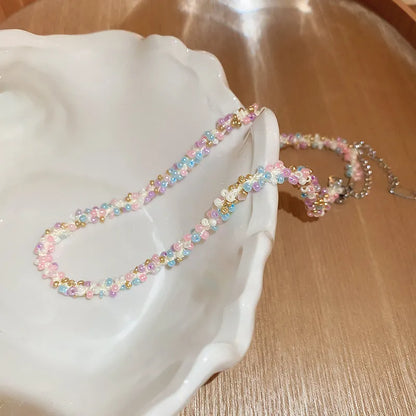 Titanium Steel Rice Bead Necklace