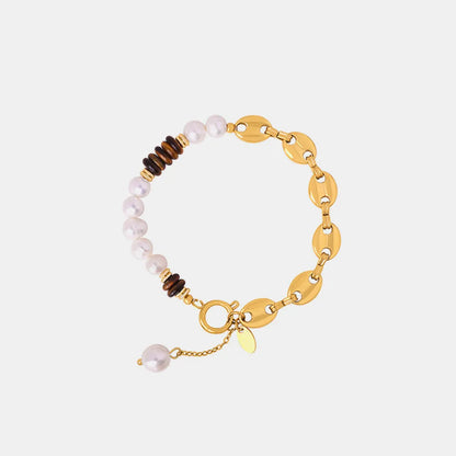 Freshwater Pearl Tiger's Eye Bracelet