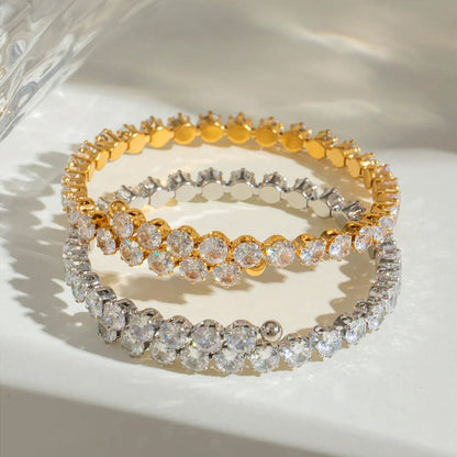 Stainless Steel Inlaid Zircon Bracelet