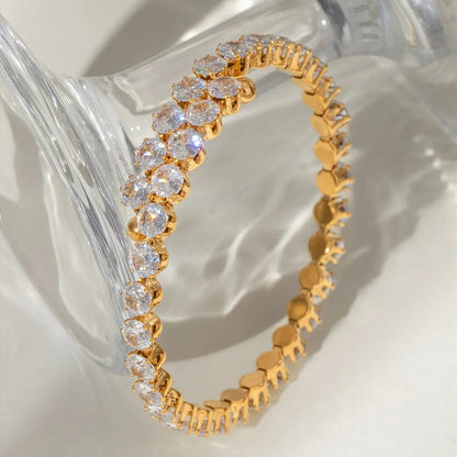 Stainless Steel Inlaid Zircon Bracelet