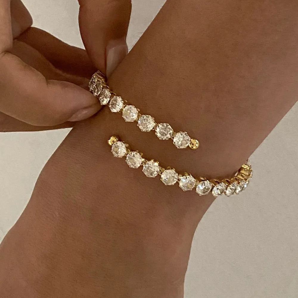 Stainless Steel Inlaid Zircon Bracelet