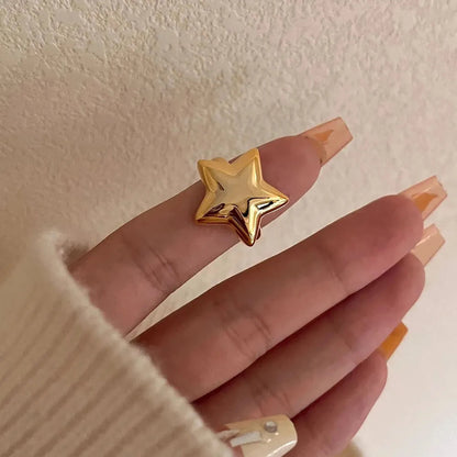 Gold-Plated Stainless Steel Star Ring