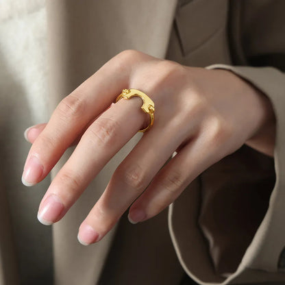 Gold-Plated Irregular Open Ring