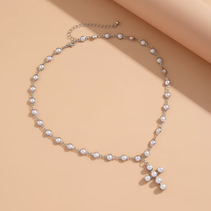 fashionable and imitation pearl bead collarbone chain